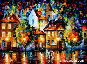 Knife Painting-Street Scene Painting