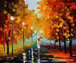 A Woman Walking on Street